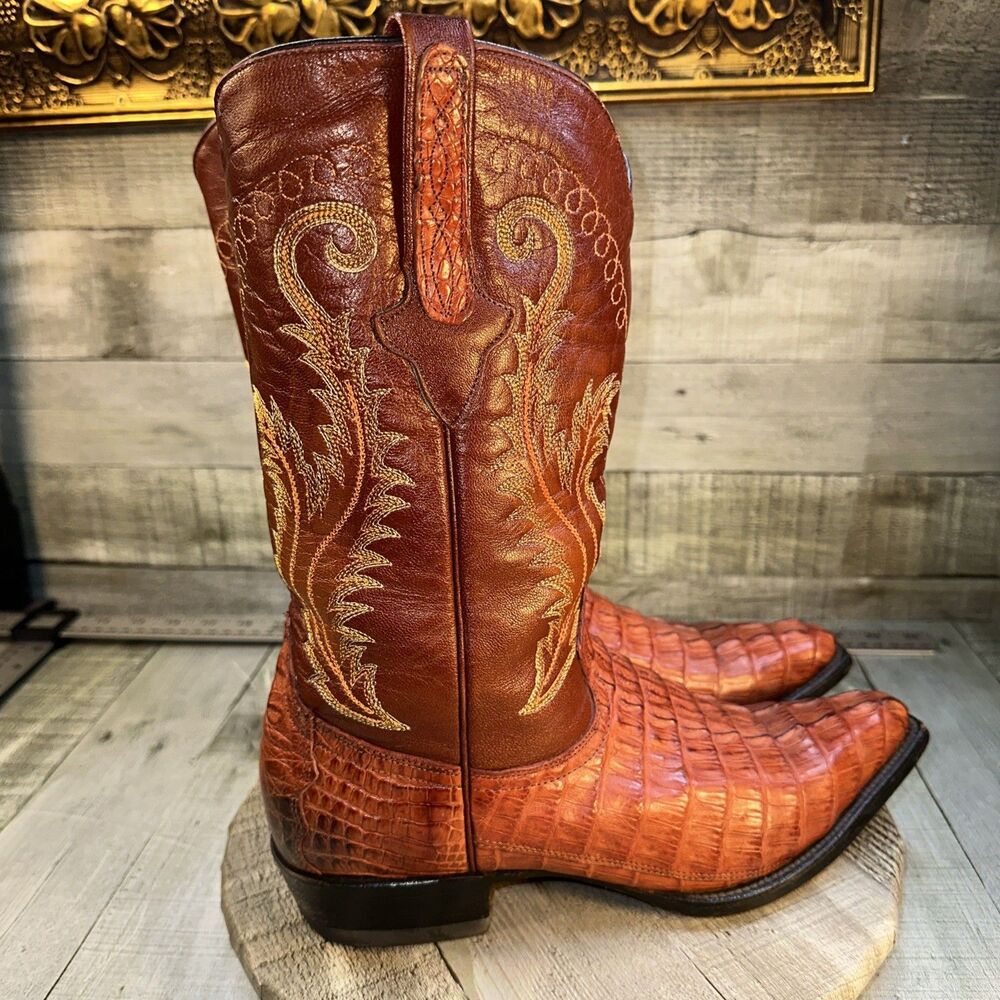 Cuadra Wild West Caiman Belly Cowboy Boots Men’s 8 USA Exotic Leather Mexico - Picture 2 of 16